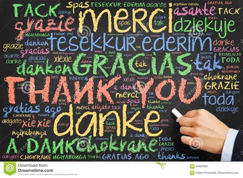 Hand Writing Thank You In Many Languages Stock Photo Image Of