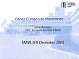 Banco Europeo De Inversiones