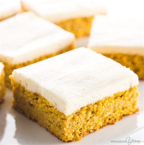 Low Carb Healthy Pumpkin Bars With Cream Cheese Frosting This Easy