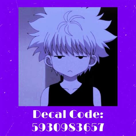 Killua Decal In 2021 Decal Codes Roblox Decal Codes