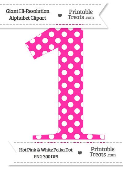 Number 1 Pink And White Polkadot Clip Art At Clker Com Vector Clip