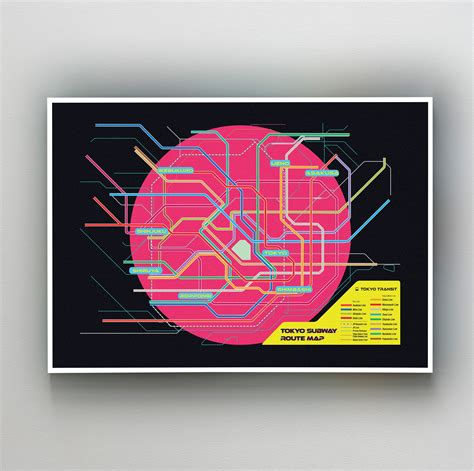 Tokyo Subway Map Poster Cyberpunk Inspired Tokyo Metro Map