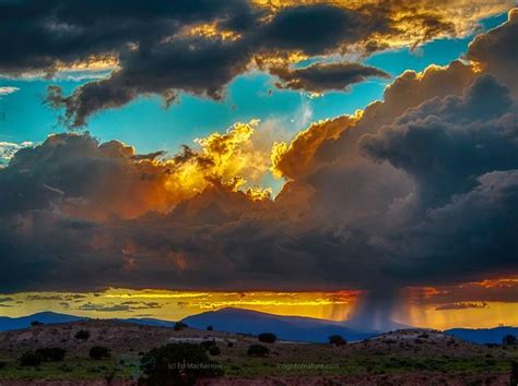 Downpour At Sunset Jemez Mountains New Mexico Travel New Mexico