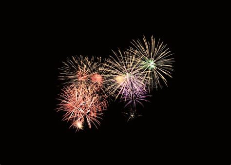 Colorful Fireworks Explosion In Festive Celebration Stock Photo Image