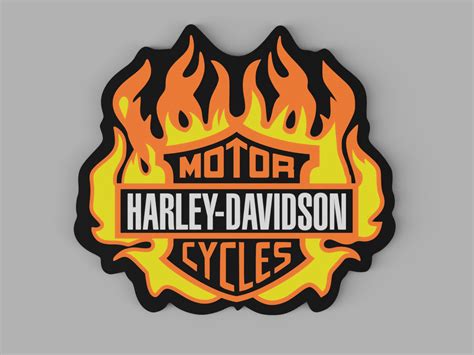 Stl File Harley Davidson Fire Logo Coaster 🔥・3d Printer Model To Download・cults