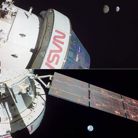 Nasas Orion Spacecraft Captures The Moon And Earth In A Single