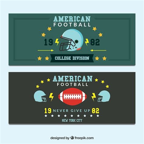 American Football Banners Vector Free Download