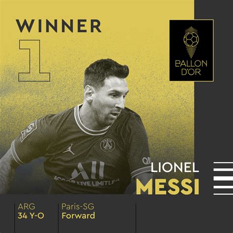 كونا ميسي يتوج بجائزة الكرة الذهبية 2021 المقدمة من مجلة فرانس فوتبول