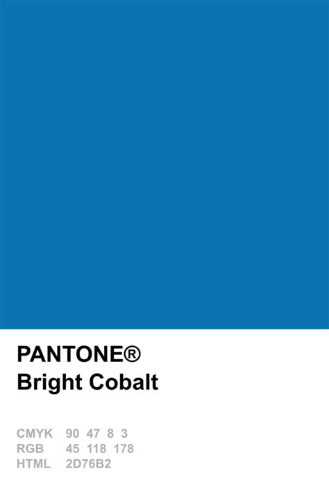 Pantone 2014 Bright Cobalt Pantone Palette Pantone Swatches Pantone