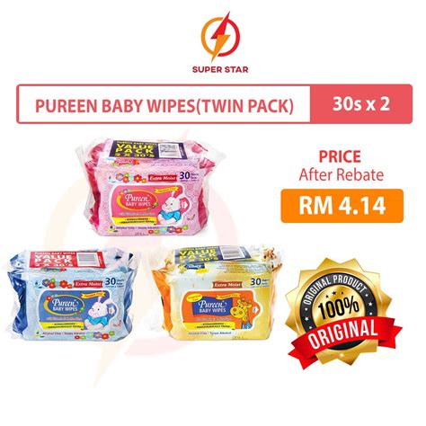 Pureen Baby Wipes Wet Tissue Twin Pack S X Shopee Malaysia