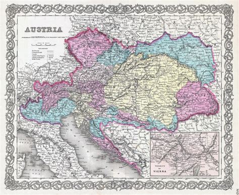 Large Scale Old Political And Administrative Map Of Austria With Relief