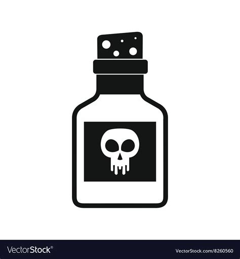 Poison Bottle Icon Black Simple Style Royalty Free Vector
