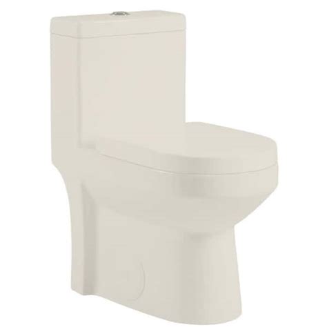 Horow 1 Piece 08128 Gpf Dual Flush Round Toilet In Biscuit With