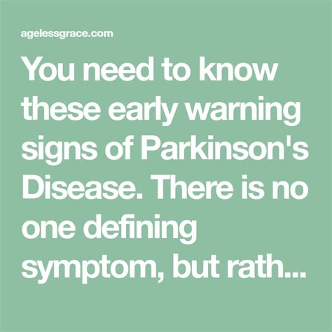 12 Early Warning Signs Of Parkinsons Disease Ageless Grace Parkinsons Disease Parkinsons