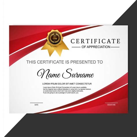 Abstract Creative Certificate Of Appreciation Award Template