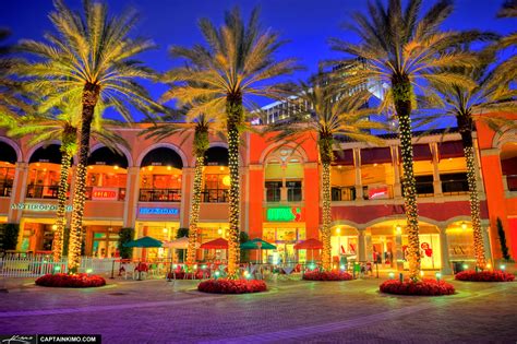 Downtown West Palm Beach At Cityplace With Christmas Lights Hdr