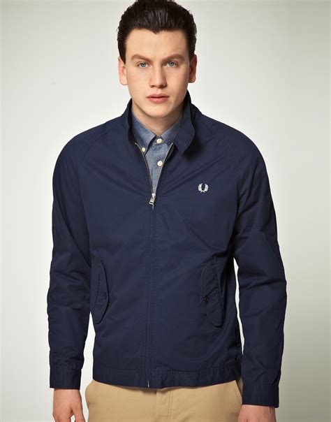 Lyst Fred Perry Fred Perry Light Weight Harrington Jacket In Blue For Men