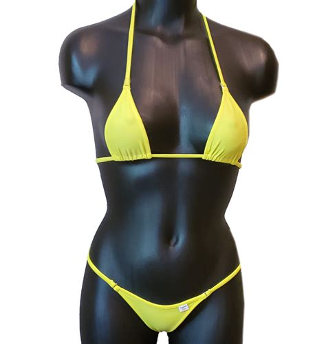 Xposed Skinz Bikinis X100 Vixen G String Micro Bikini Tanga Gelb Eur 4835 Picclick De