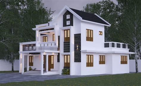 2000 Sq Ft 4bhk Contemporary Style Two Storey House And Free Plan 3