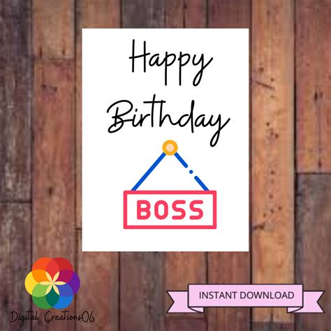 Birthday Card For Boss Printable