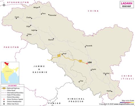 Ladakh Map District Map Of Ladakh Ladakh Map With District And Capital