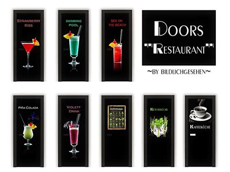 Restaurant Doors By Bildlichgesehen Sims 4 Walls And Floors