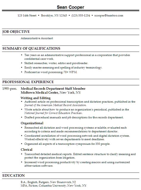 resume examples  medical assistant jobs objective