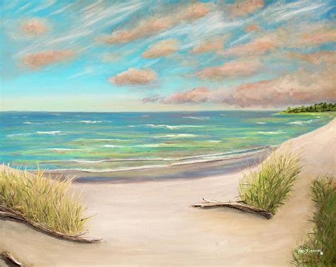 Beach Dunes Oil Painting Painting By Ken Figurski Fine Art America