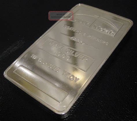 10 Ounces Troy Silver Bar Ntr Metals 999 Fine Silver