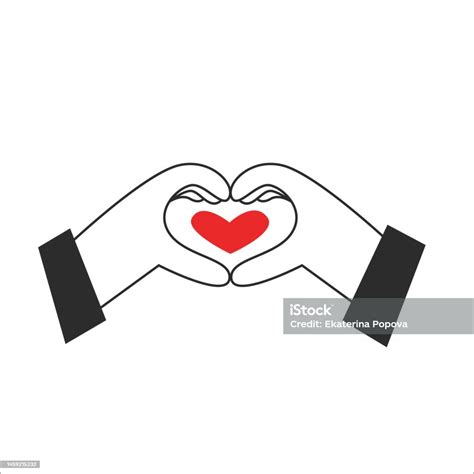 Tangan Membuat Bentuk Hati Dengan Jari Hari Valentine Dan Simbol Cinta