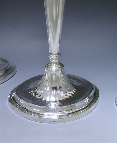 Pair Of George Iii Antique Silver Candlesticks Made In 1791 William