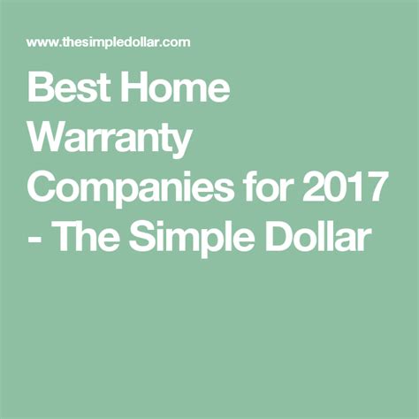 Most home appliance insurance companies offer service contracts that cover the cost of your refrigerator, washer, dryer and many other common household appliances, potentially saving you a considerable amount of money over the. Best Home Warranty Companies for 2017 - The Simple Dollar | Home warranty companies, Best home ...