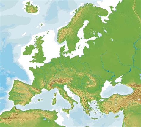 Γεωμορφολογικός χάρτης Ευρώπης Europe map Map Physical map