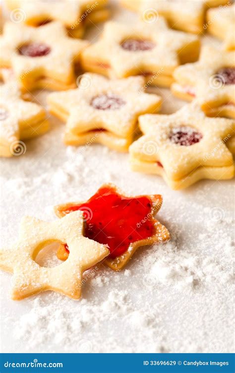 Gingerbread Christmas Cookie Star Powdered Sugar Stock Image Image Of