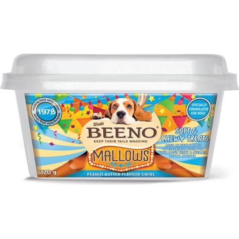 Beeno Mallows Swirl Semi Moist Dog Treats Peanut Butter Flavour 320g
