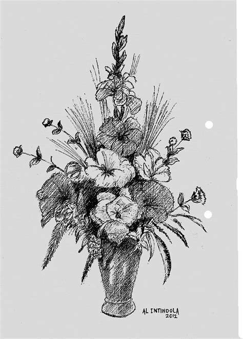 Pen And Ink Flowers Drawing By Al Intindola