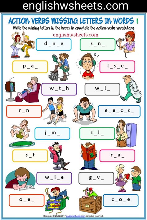 Simple Action Words Worksheets For Kindergarten Yvonne Hazels