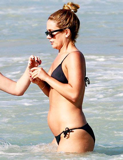 Bathing Suit Bumps See Celebrities Pregnant Bikini Bodies Over The Years Pregnant