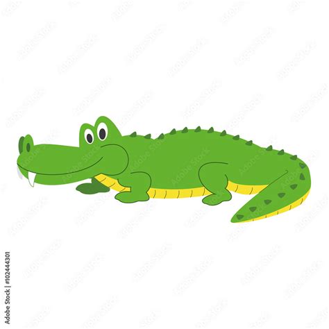Cute Cartoon Alligator Vector Illustration Stock Vector Adobe Stock