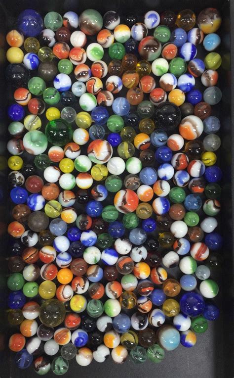 Lot Assorted Vintage Glass Marbles And Shooters