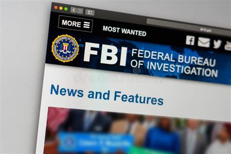 Federal Bureau Of Investigation Website Homepage Close Up Of Fbi Logo