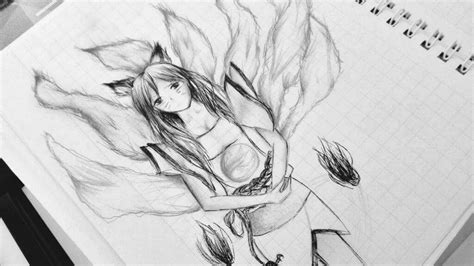 Images Of Nine Tailed Anime Fox Girl Drawing