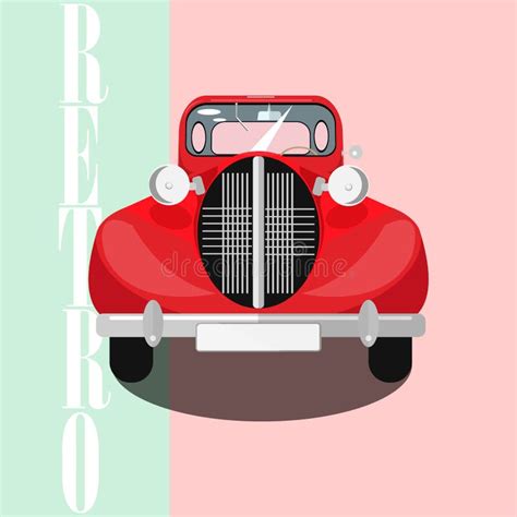 Red Classic Car Poster Stock Vector Illustration Of Automobile 84103661