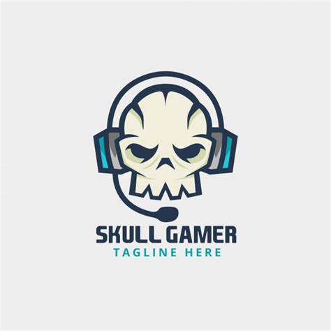 Juego completo con manual version pal euro incluido españala caja de. Gamer skull with headphone logo Vector | Premium Download