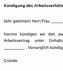 Sehr geehrte/r herr/frau ____ , hiermit möchte fristgerecht widerspruch gegen die kündigung. Kündigung durch Arbeitgeber - Download - business-wissen.de