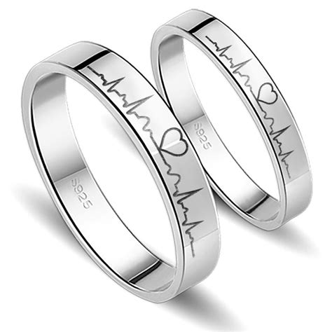 Classical 925 Sterling Silver Wedding Ring Sets For Women Men Love