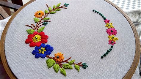 Hand Embroidery Circle Design Stitch Circle Design For Cushion Cover
