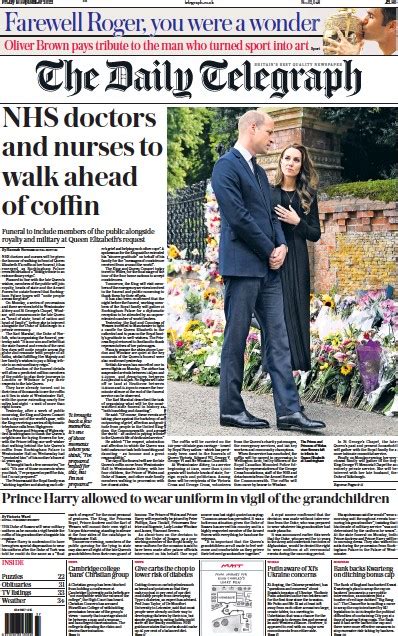 The Daily Telegraph Uk Front Page For 16 September 2022 Paperboy