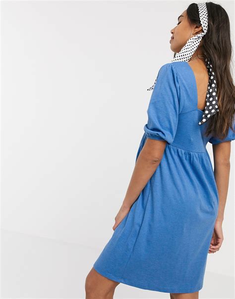 Square neck long sleeve dress asos. ASOS Cotton Asos Design Maternity Square Neck Puff Sleeve ...
