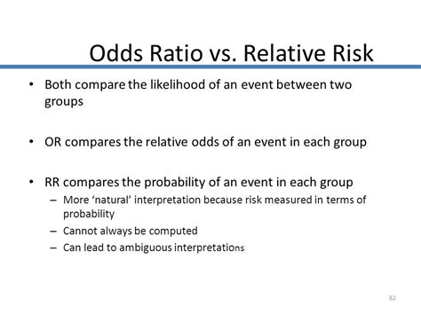 Odds Versus Relative Risk Odds Ratio Vs Relative Risk